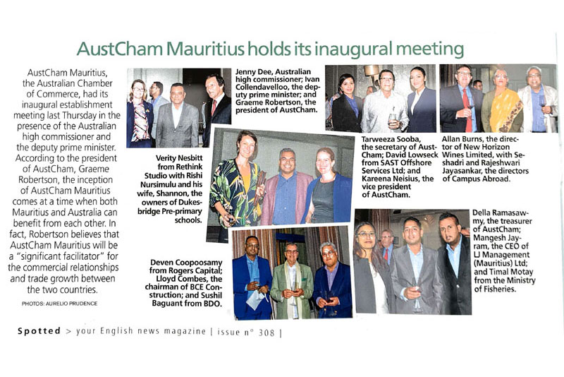AustCham Mauritius Holds Its Inaugural Meeting